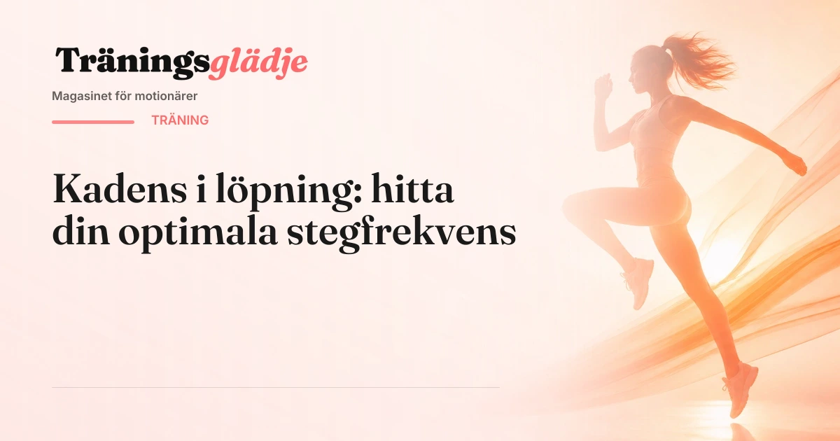 Löpare i sidovy som visar stegfrekvens på asfaltsväg vid skymning
