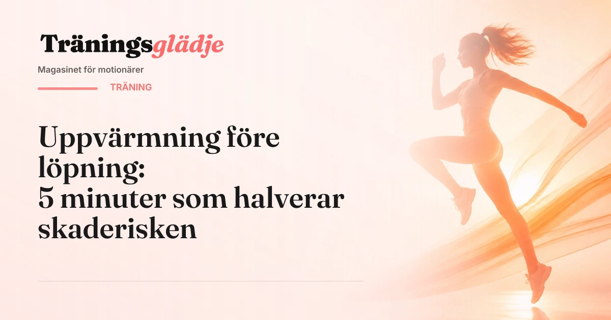 Löpare gör knälyft som uppvärmning på asfaltsväg i morgonljus, bakifrån