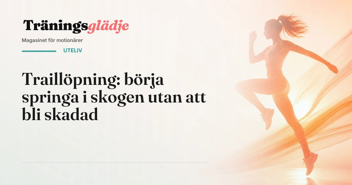 Löpare i traillöparskor på smal stig i tallskog, närbild bakifrån